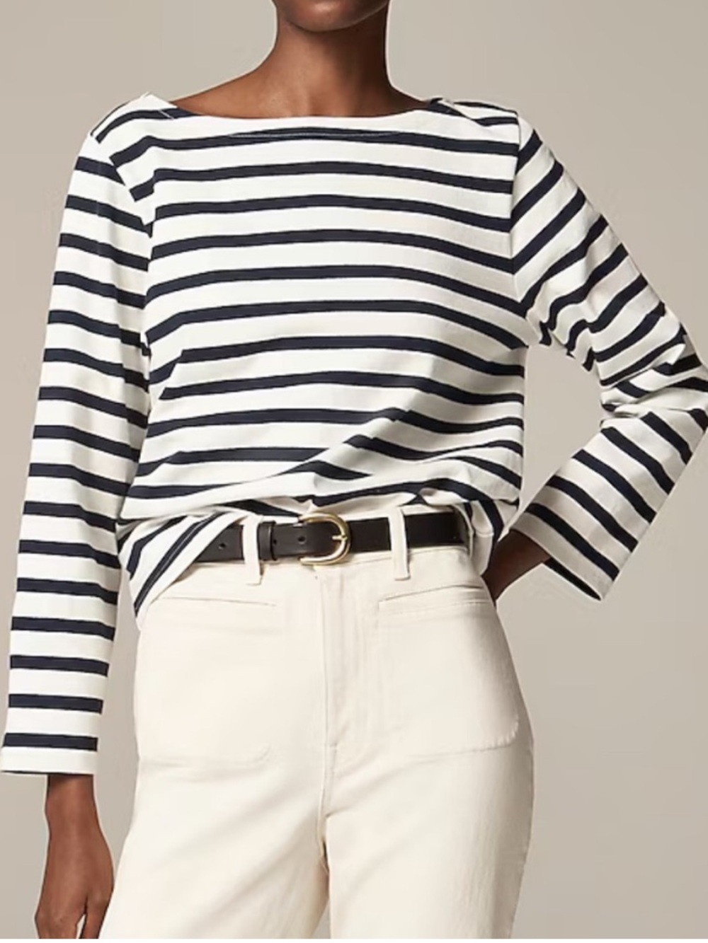 J.Crew Women’s Classic Mariner Boatneck T-shirt Navy Breton Stripe Small S Top